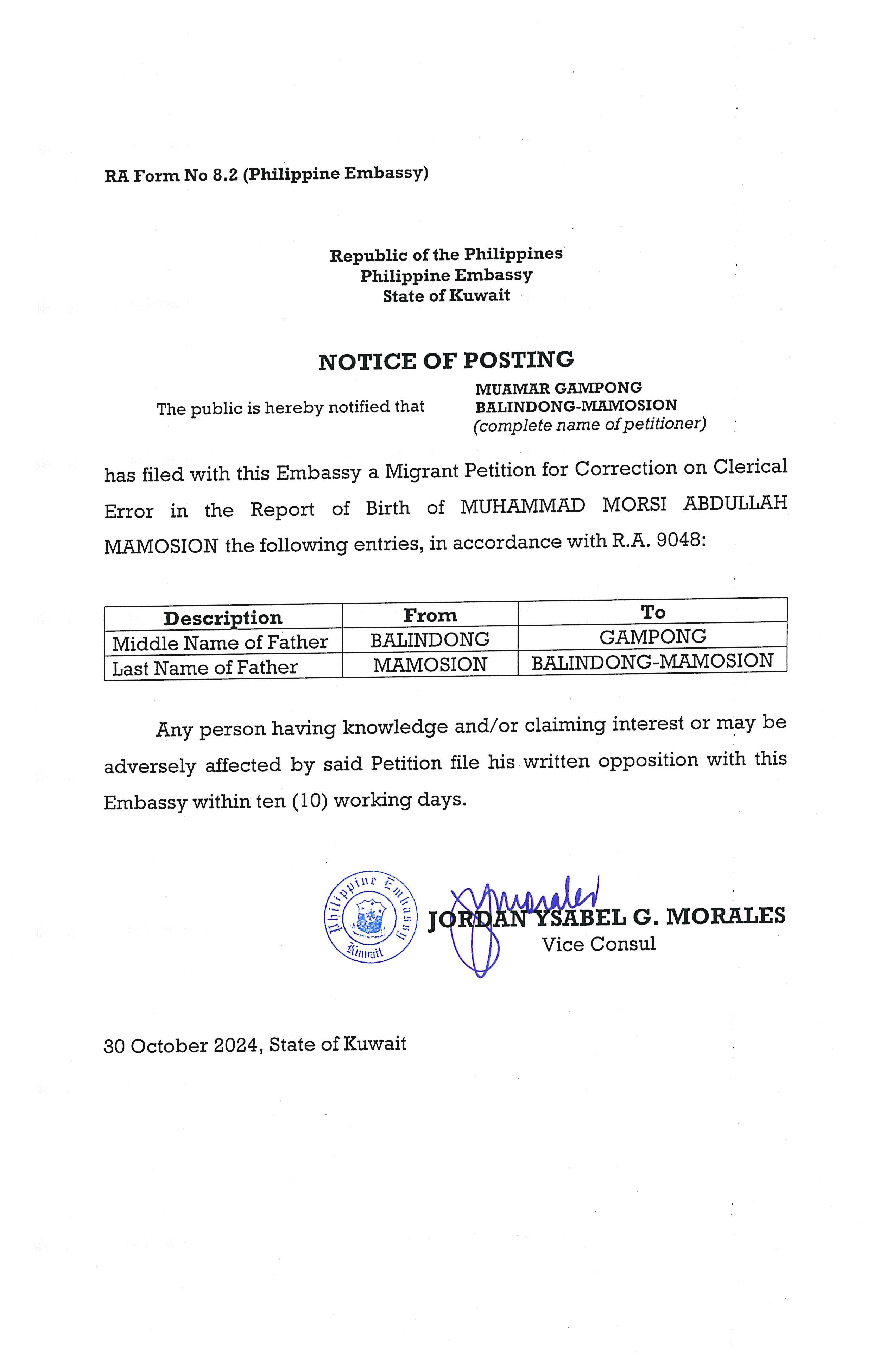 NTP POC 39 2024 ROB OF MUHAMMAD MORSI ABDULLAH MAMOSION