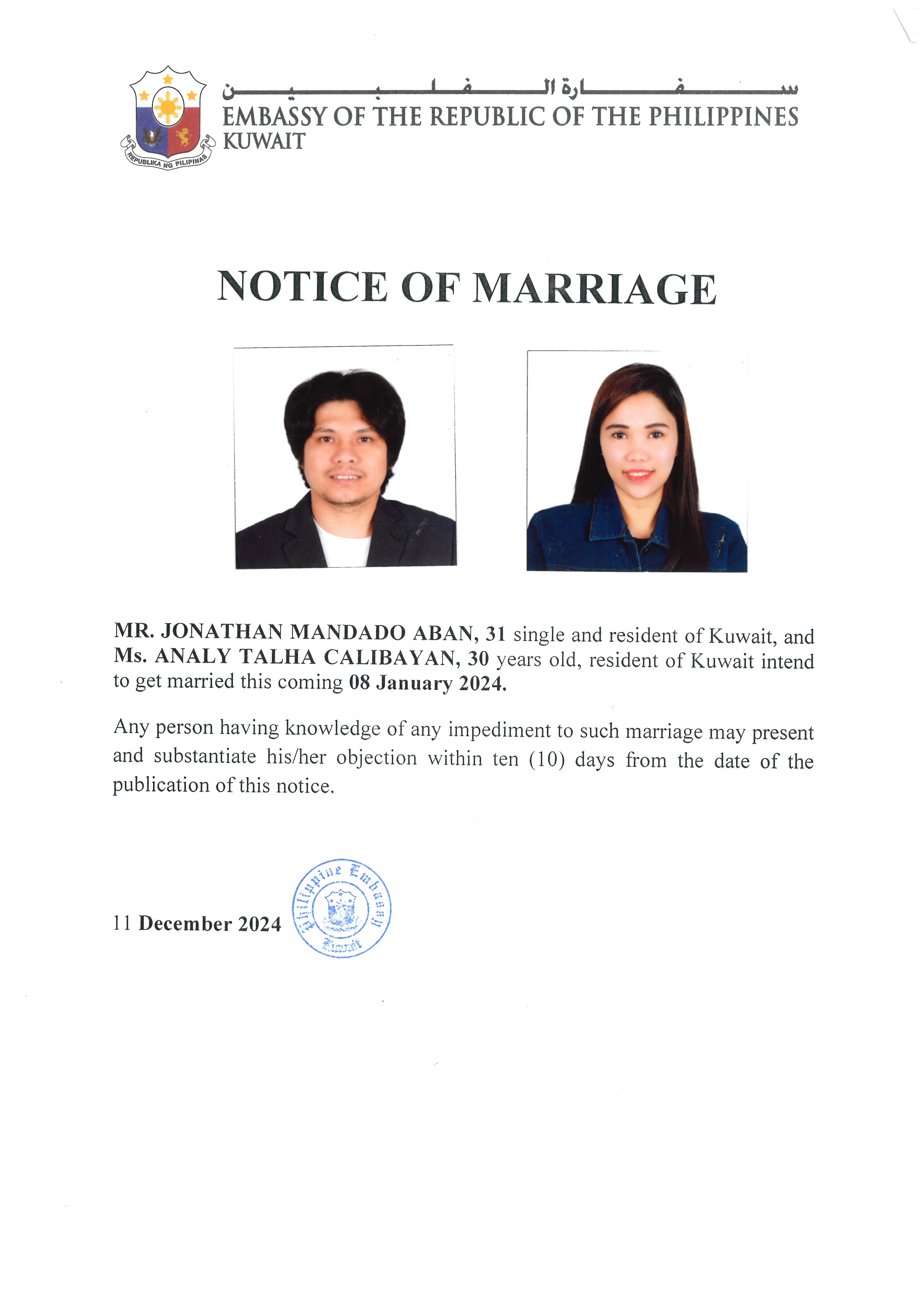 NOTICE ROM ABAN CALIBAYAN 08JAN25