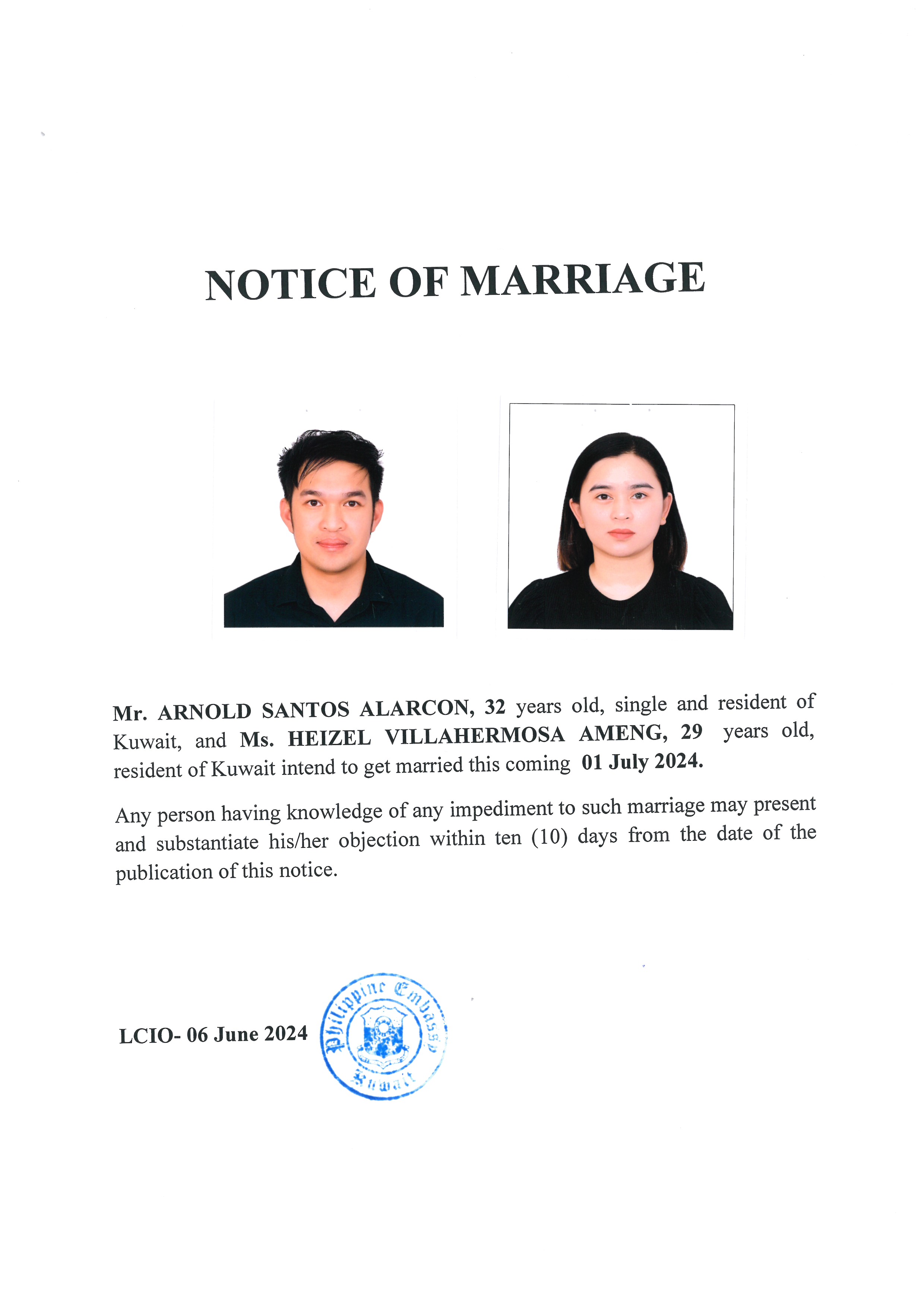 NOTICE ROM ALARON AMENG 01JUL24