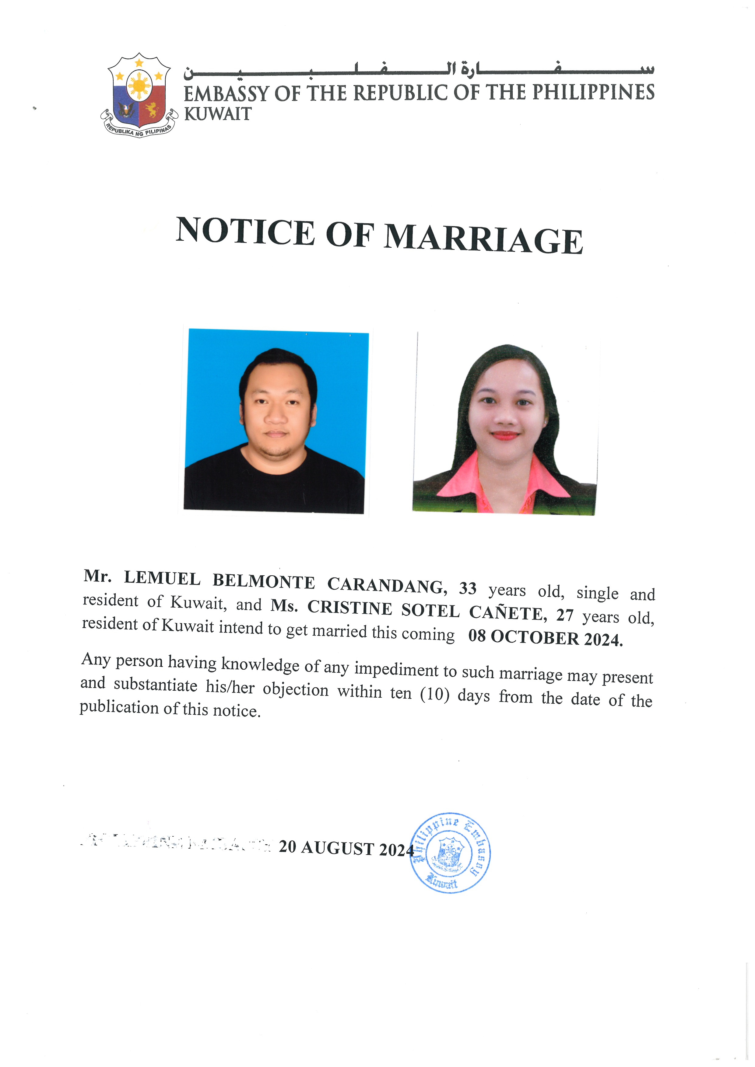 NOTICE ROM CARANDANG CANETE 08OCT24