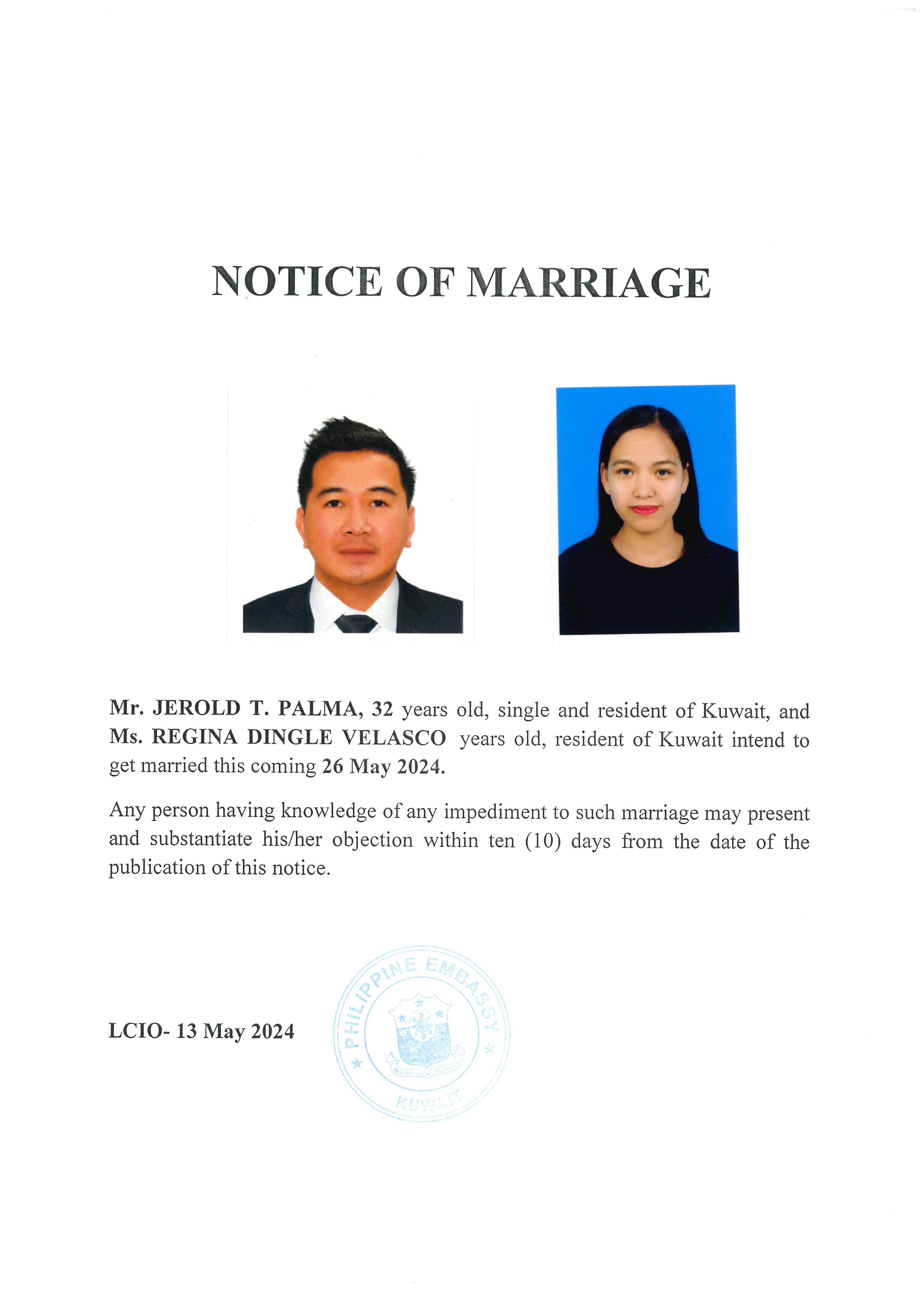 NOTICE ROM PALMA VELASCO 13MAY24