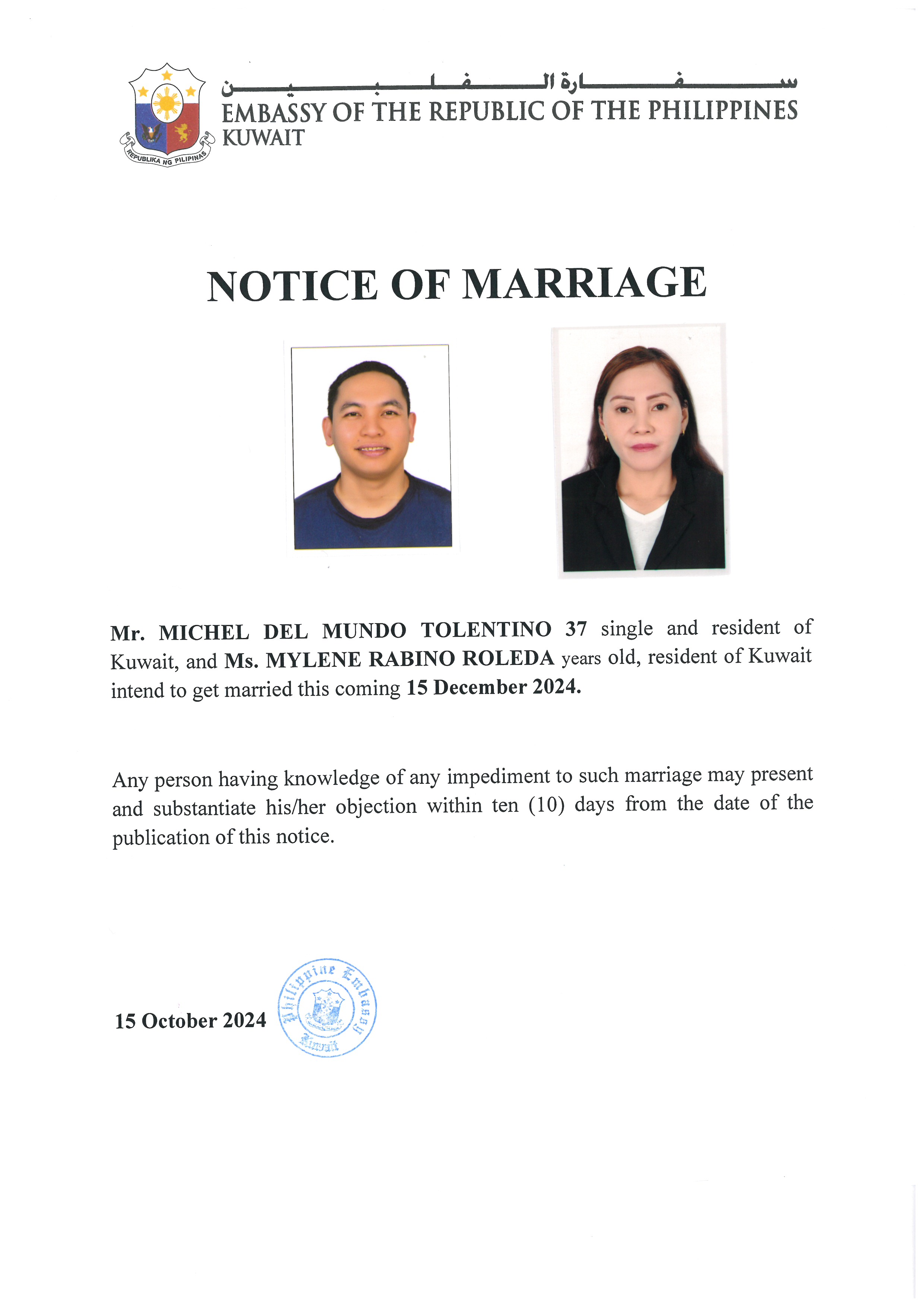 NOTICE ROM TOLENTINO ROLEDA 15DEC24