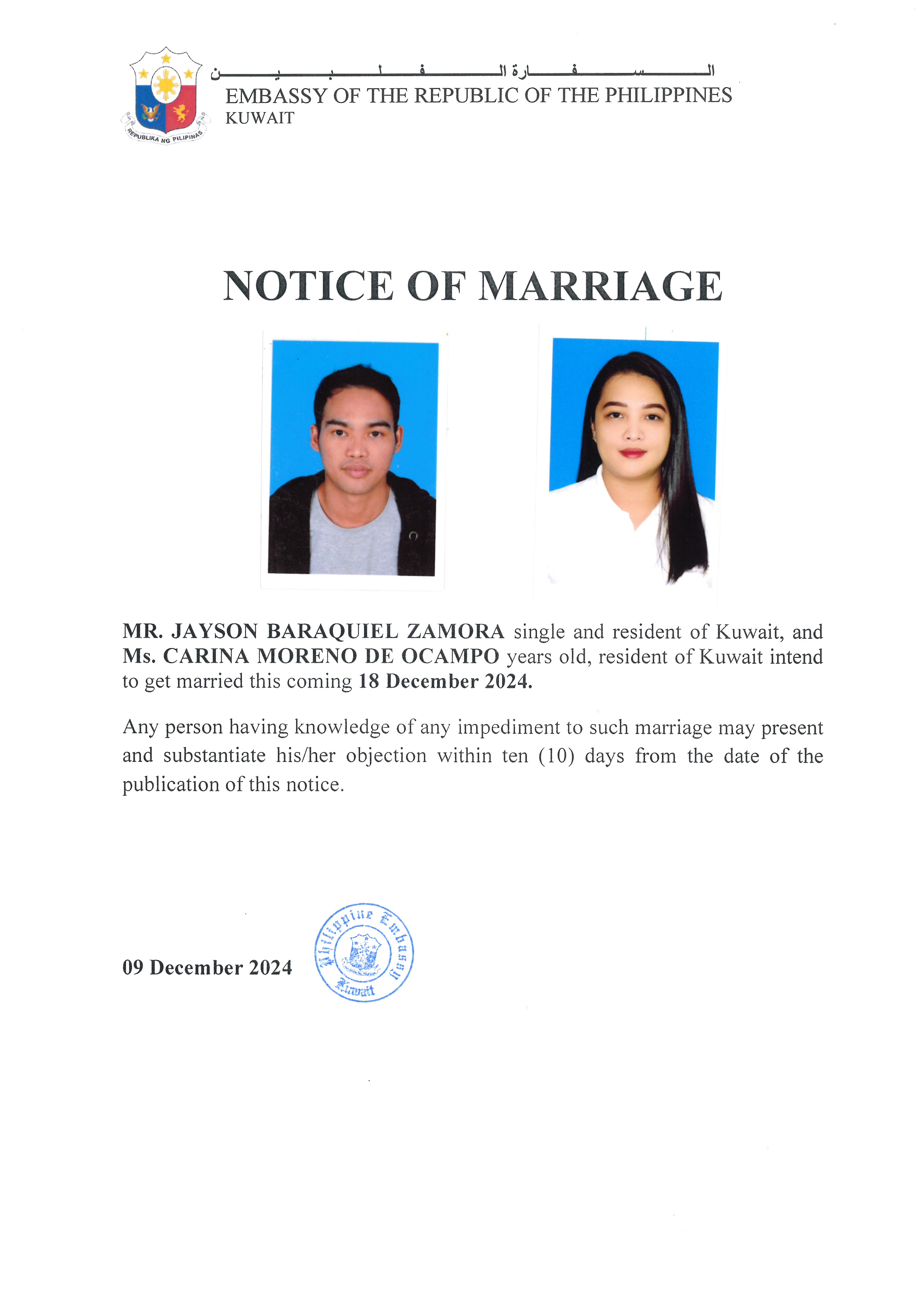 NOTICE ROM ZAMORA DE OCAMPO 18DEC24