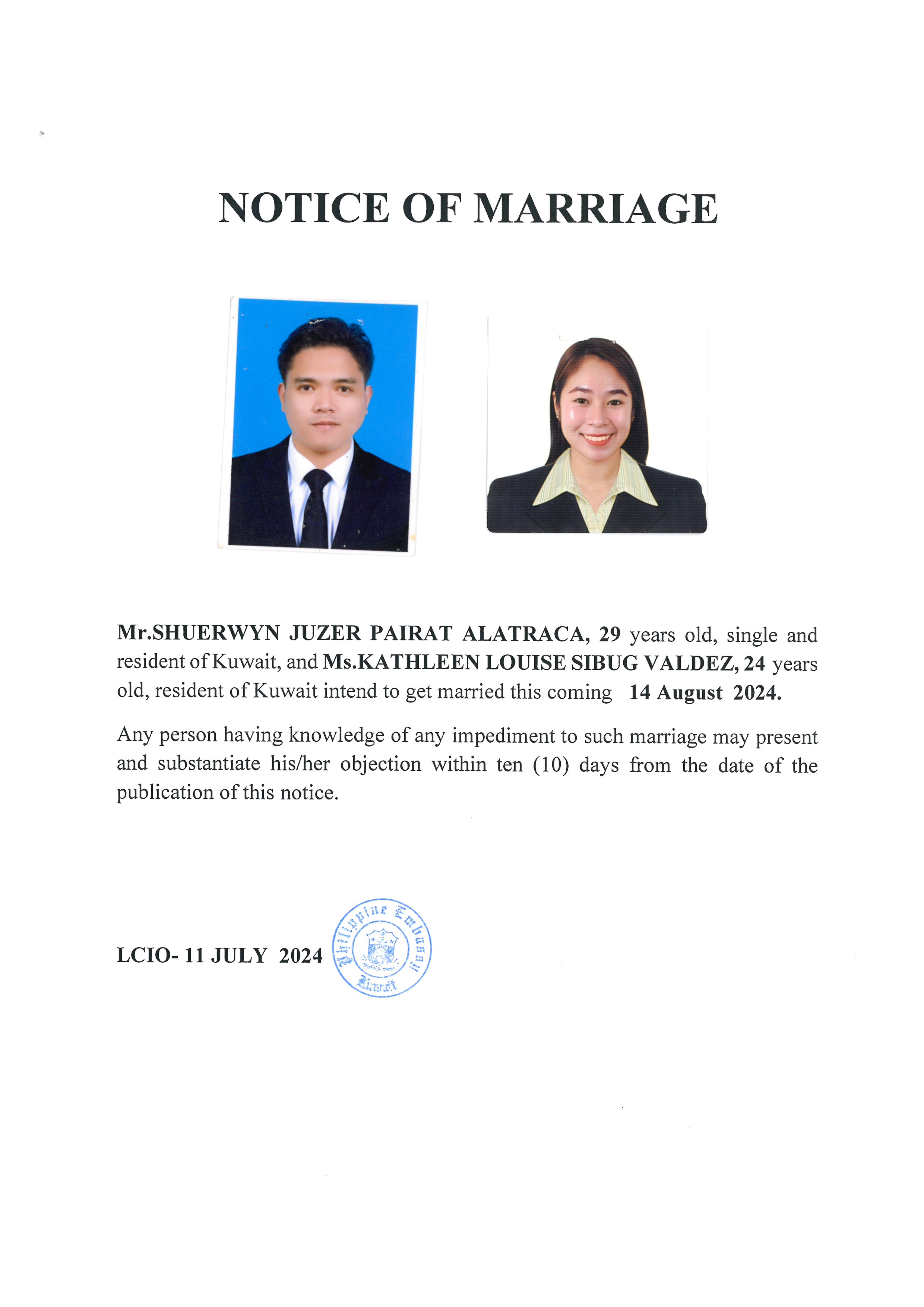 NOTICE ROM ALATRACA VALDEZ 14AUG24