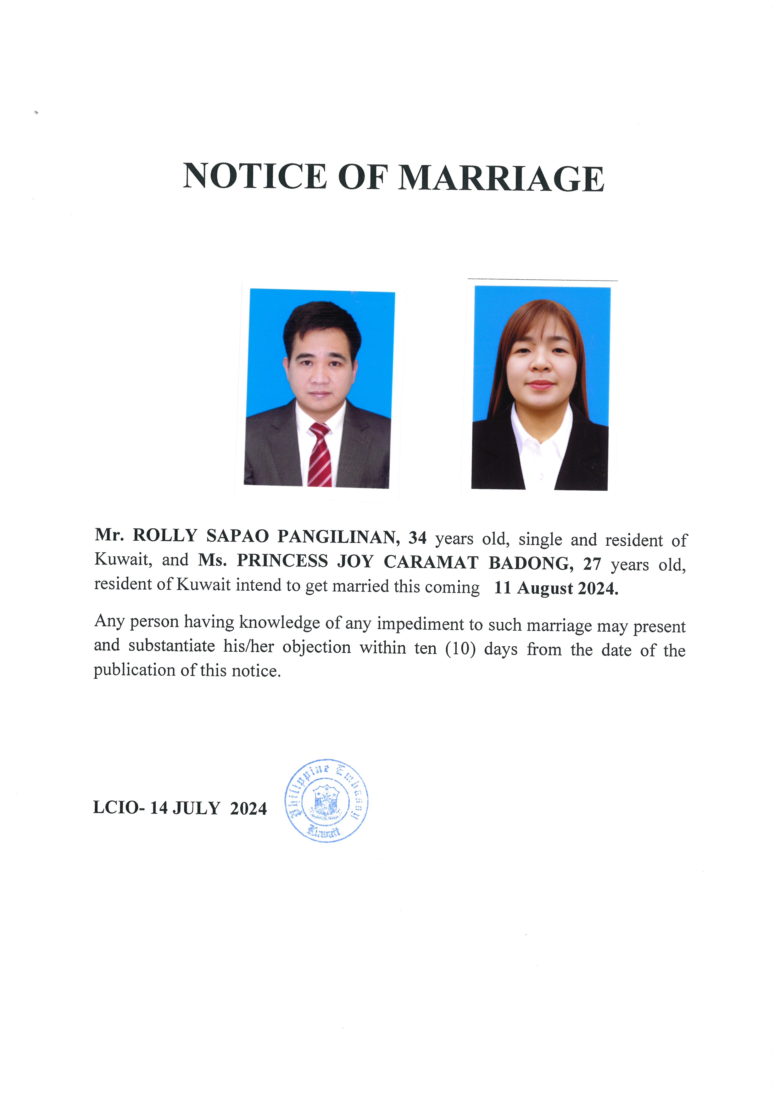 NOTICE ROM PANGILINAN BADONG 11AUG24