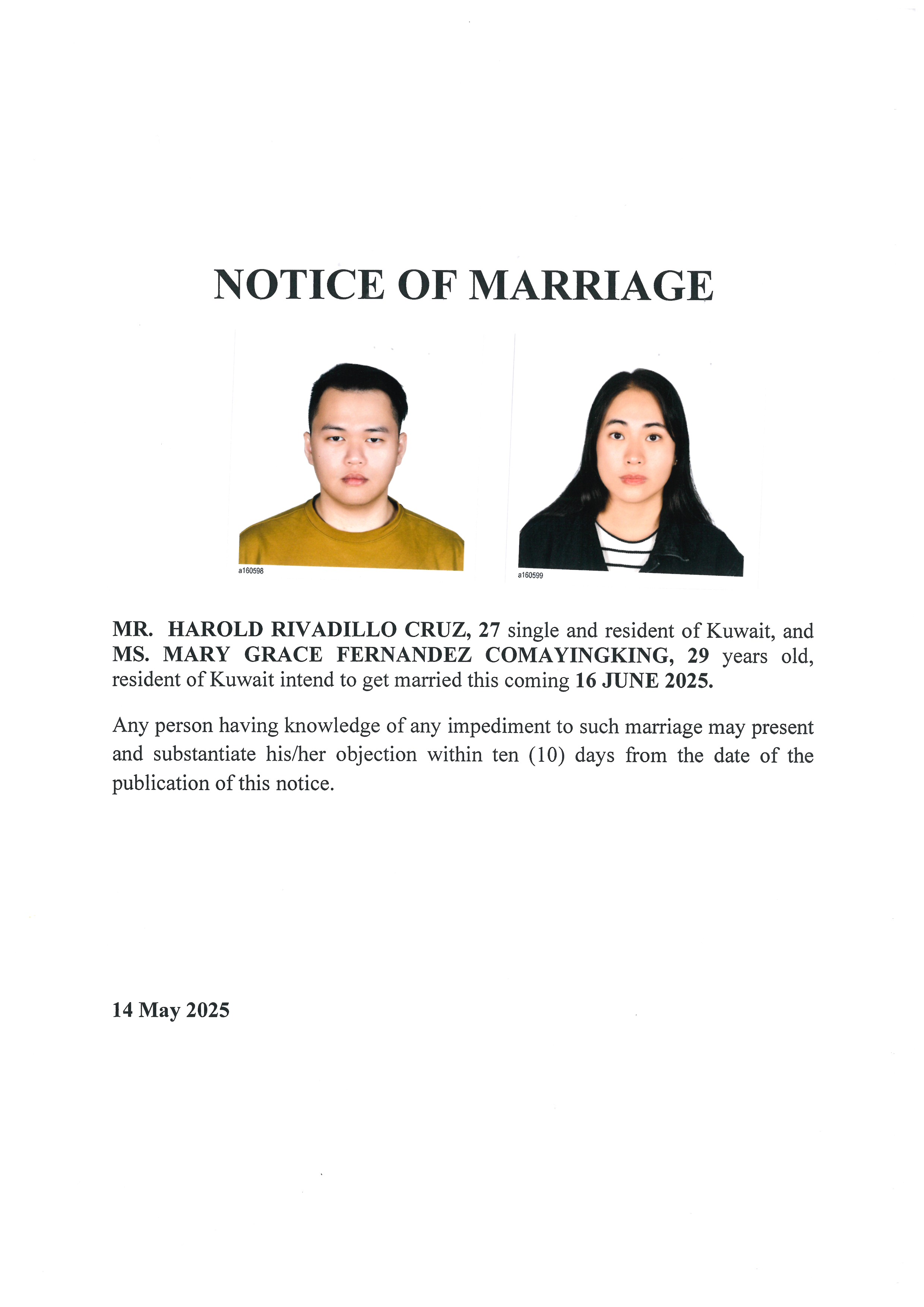 NOTICE ROM CRUZ COMAYINGKING 16JUN25