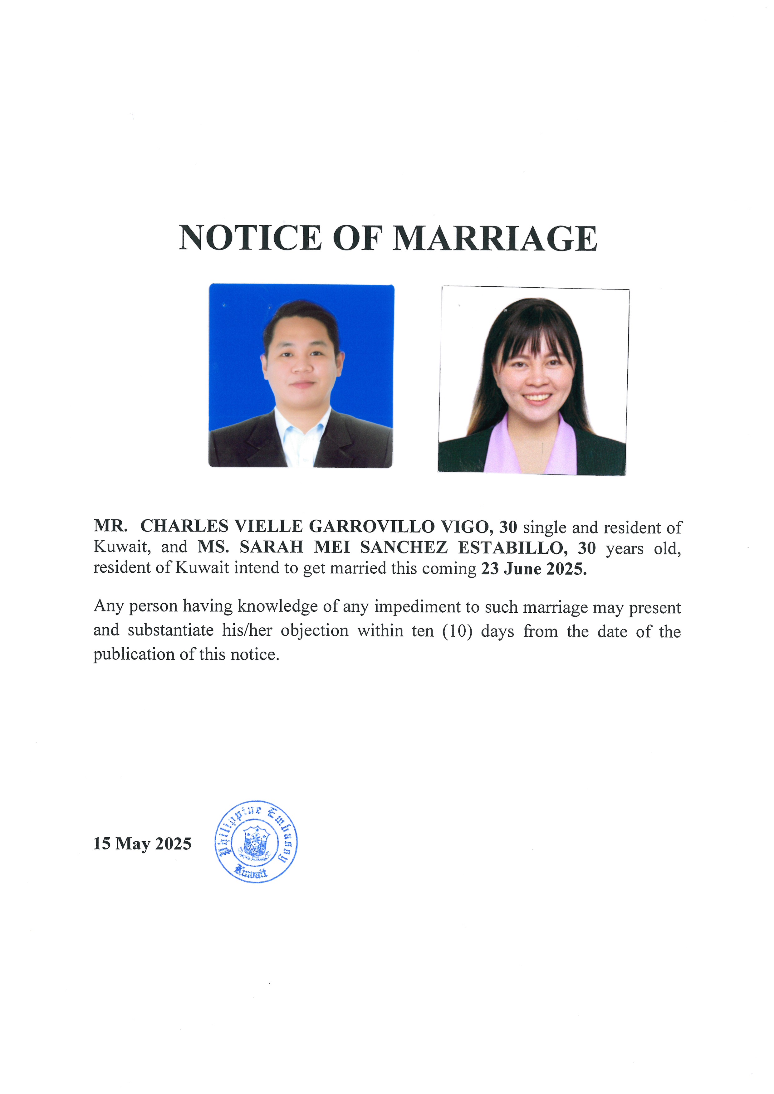 NOTICE ROM VIGO ESTABILLO 23JUN25