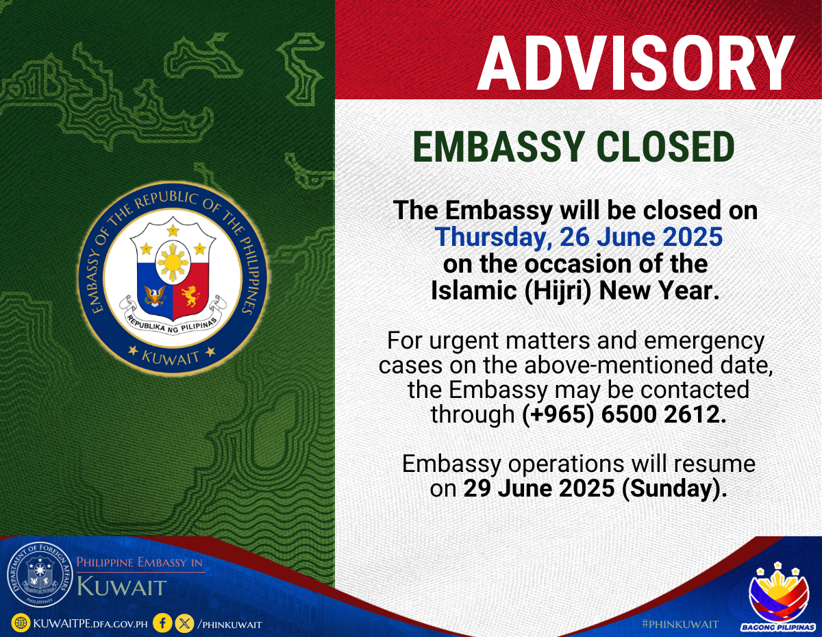 ADVISORY ISLAMIC NEW YEAR ON 26 JUNE 2025